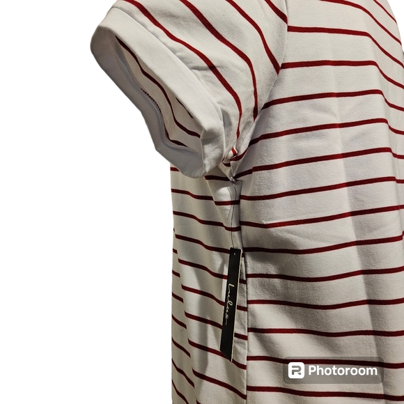 Lulus Womens Mini Dress White w/ Red Stripes Short Sleeve Crew Neck Size Small - Picture 8 of 12